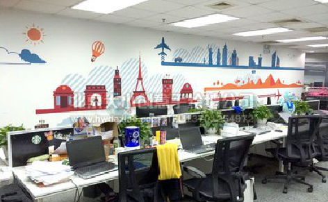 高安教你设计办公室墙绘的方法。